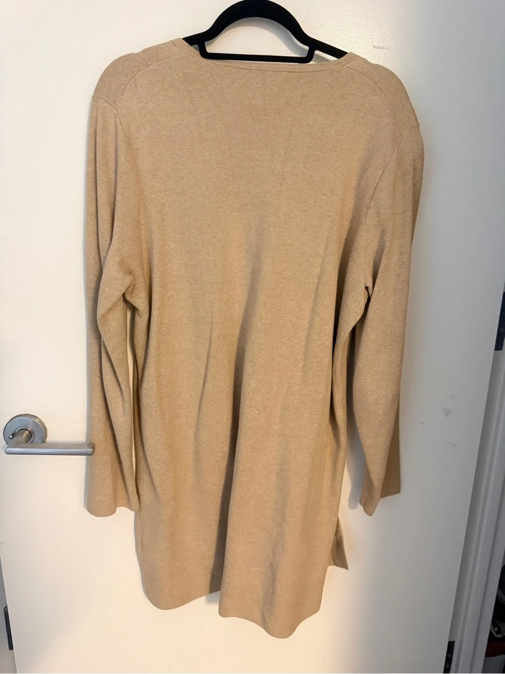 J.Crew Camel Longline Gold Button Cardigan Sweater